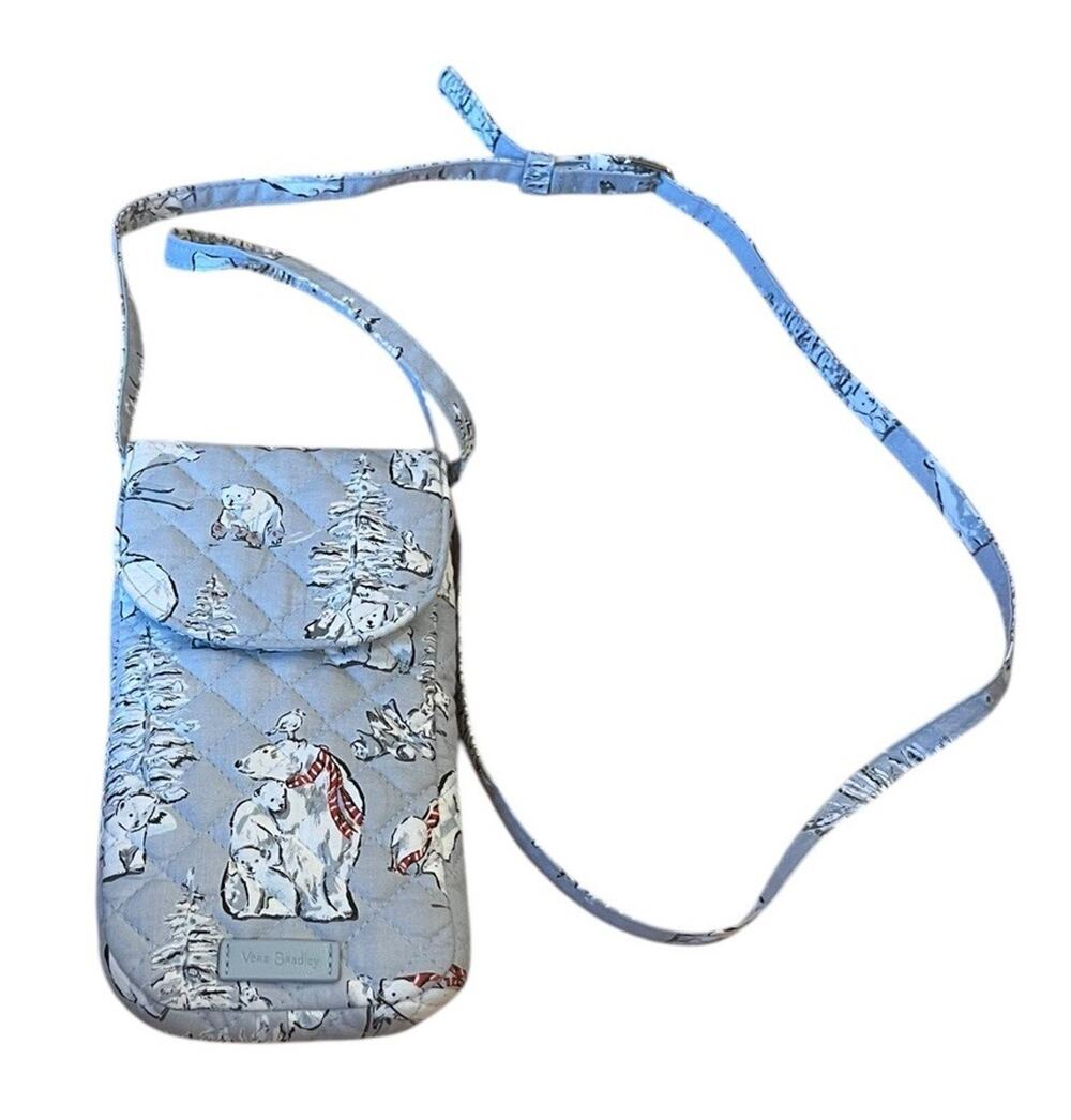 Vera Bradley Carson Cellphone Crossbody Beary Merry Bears Winter Christmas